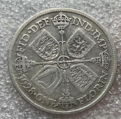 【保诚微拍】第4拍 世界钱币拍卖，88拍！ 英国 乔治五世 1928年 弗洛林 银币（11.2克 0.5银）