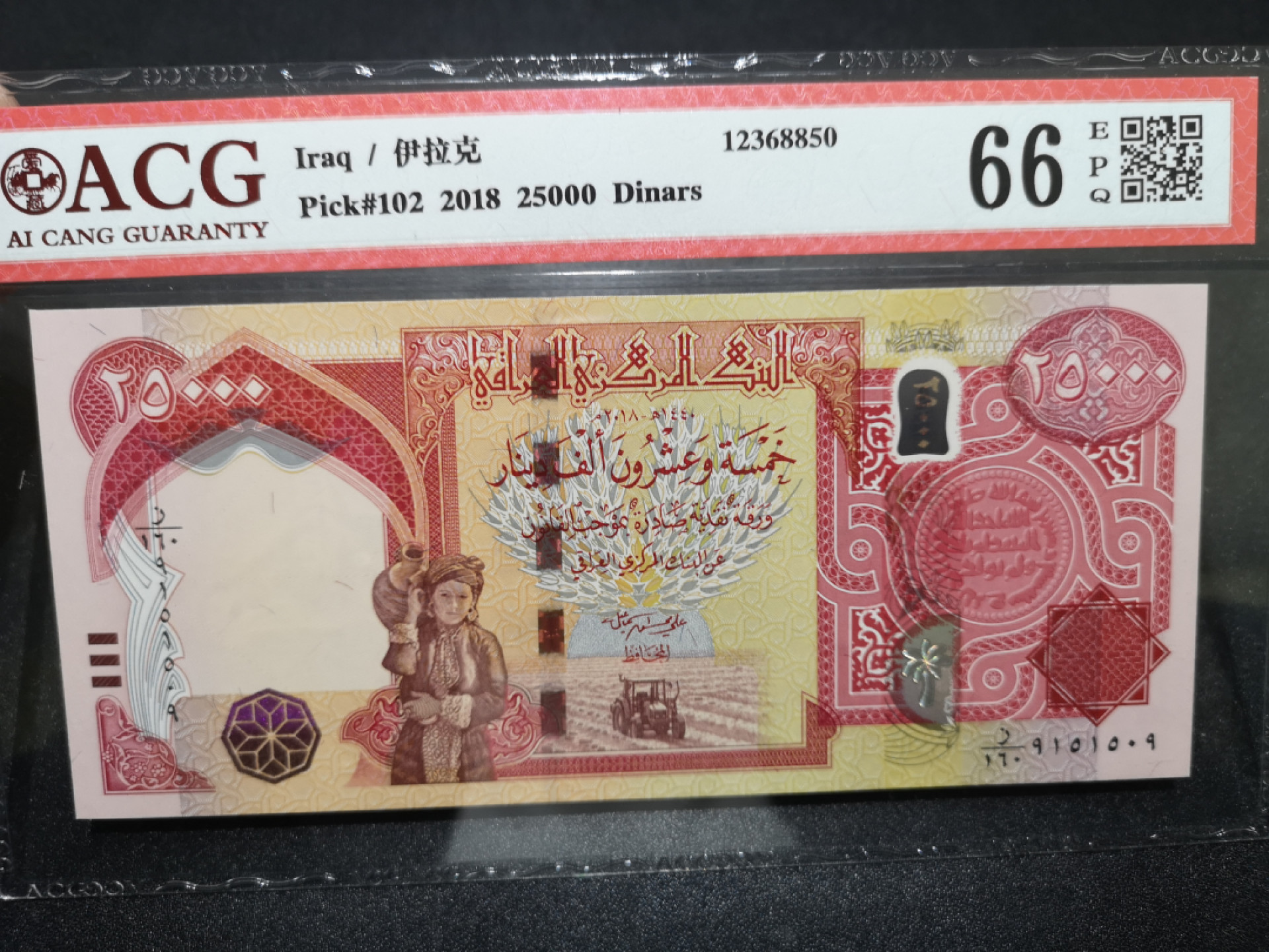《外钞收藏家》第一百五十七期拍卖（本期62件）（连拍场） 2018年伊拉克25000 爱藏66