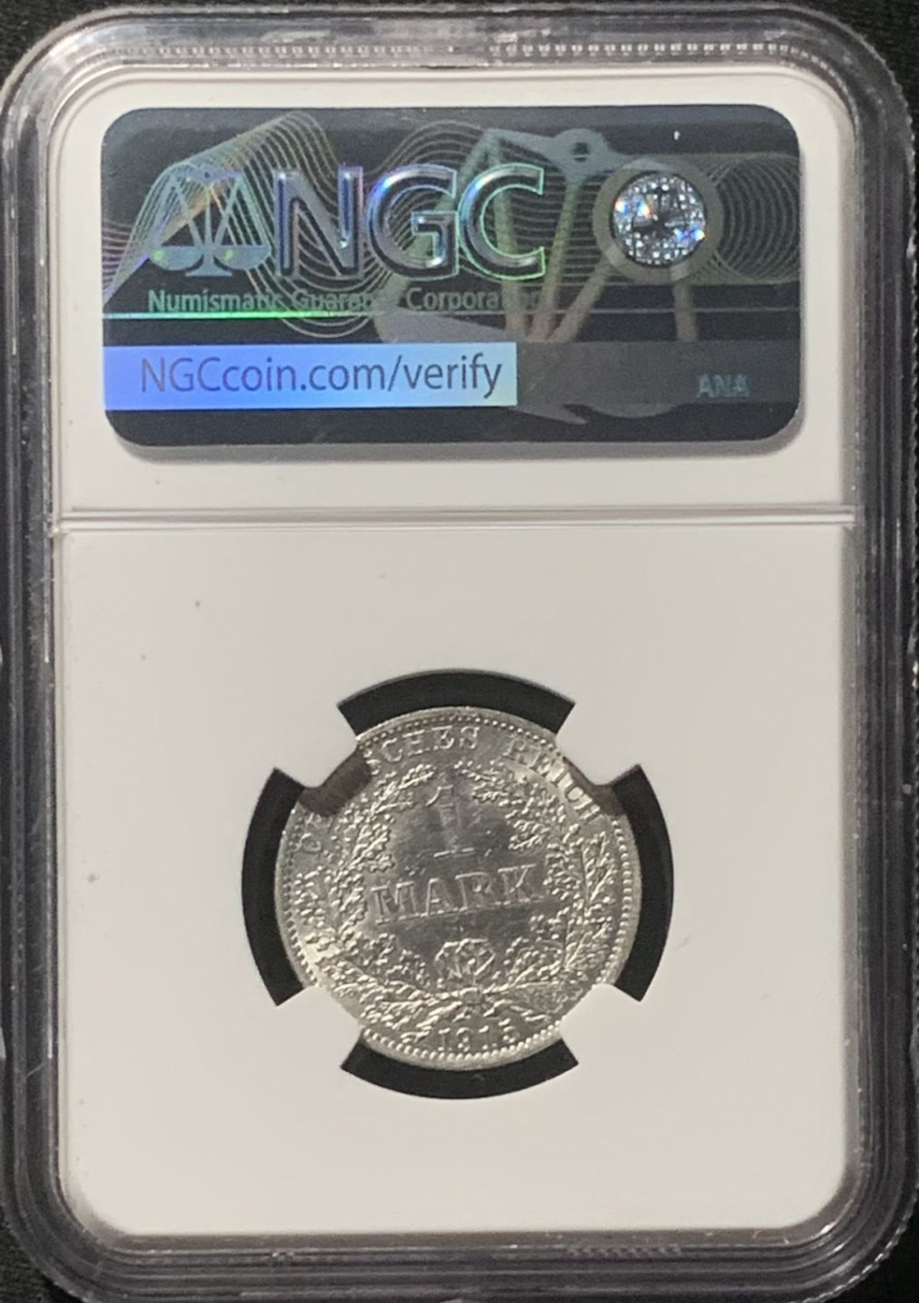 紫瑗钱币——第160期拍卖 德国 1915年 A版 第二帝国 长翅 1马克 银币 NGC UNC Detail