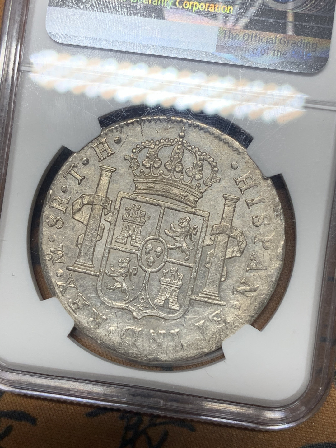 《竞宝斋》钱币微拍-第23场（全场顺丰包邮） NGC-UNCD  1808  西属墨西哥 卡洛斯四世    8里亚尔  原味原光  低评