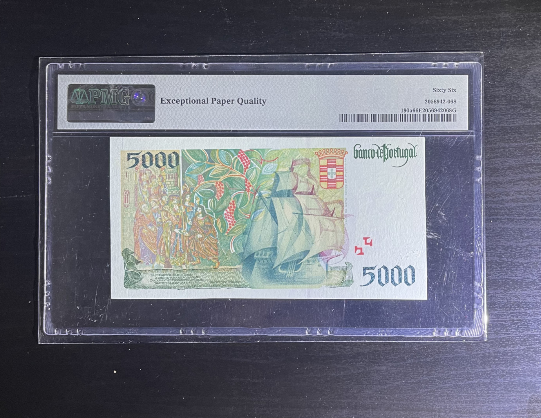 【丑猫1226】今晚7点整，全自动快拍。 葡萄牙5000埃斯库多(95年首发版)