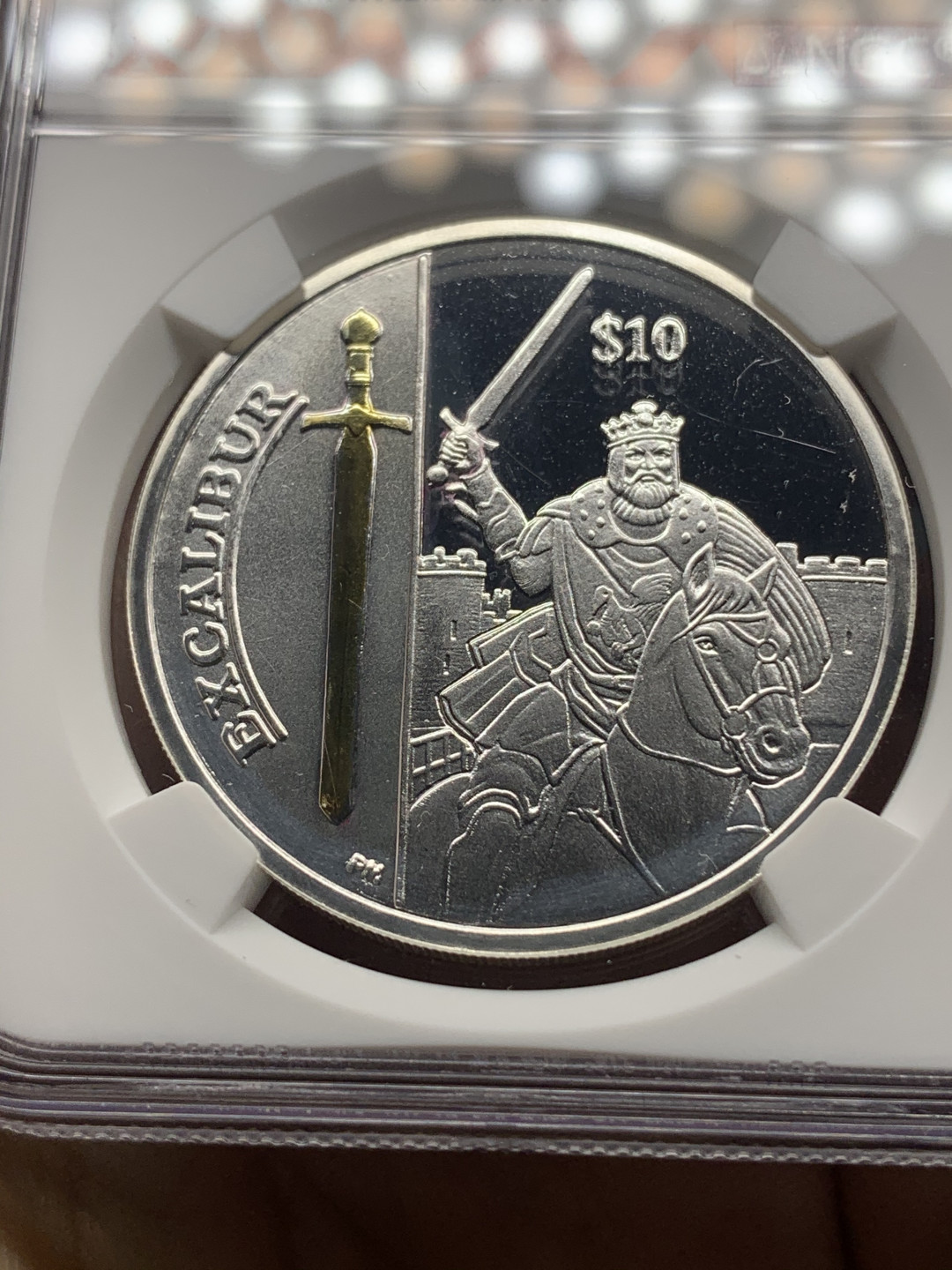 《竞宝斋》钱币微拍-第23场（全场顺丰包邮） ngc pf67uc pf65uc 英属维尔京群岛 2013年 传奇武器系列银币一对 亚瑟王与誓约之剑 赫拉克勒斯与大力神弓