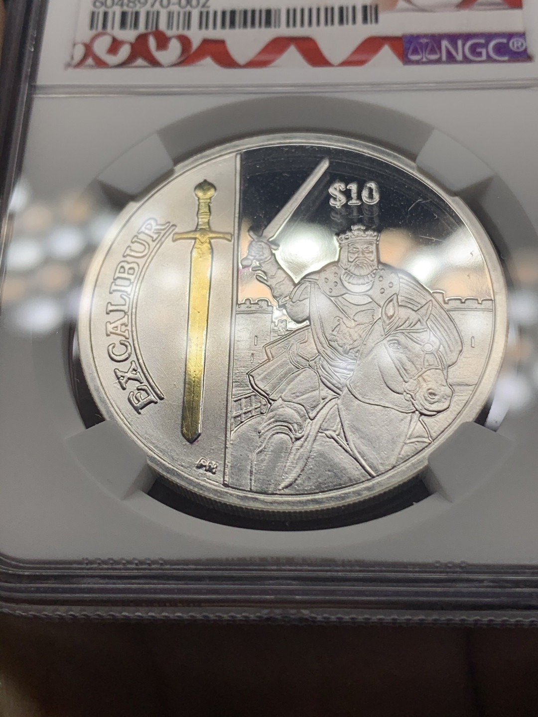 《竞宝斋》钱币微拍-第23场（全场顺丰包邮） ngc pf67uc pf65uc 英属维尔京群岛 2013年 传奇武器系列银币一对 亚瑟王与誓约之剑 赫拉克勒斯与大力神弓