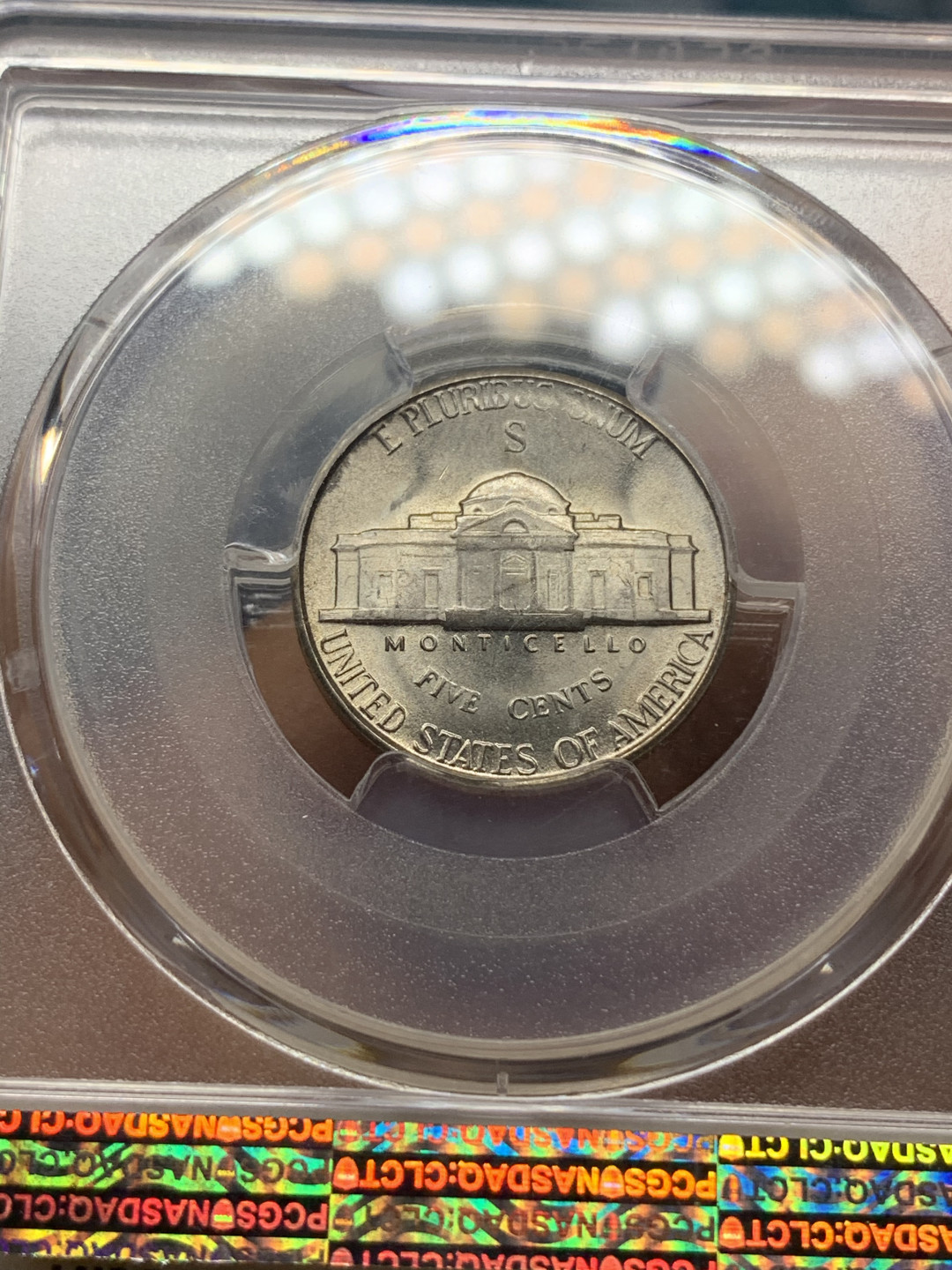 《竞宝斋》钱币微拍-第23场（全场顺丰包邮） PCGS-MS65 美国 1945年 杰弗逊战时五美分 （1942-1945战时低银版）