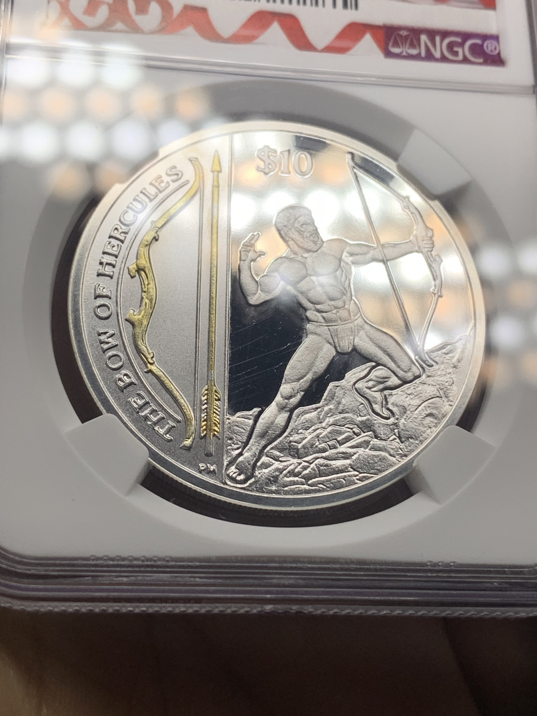 《竞宝斋》钱币微拍-第23场（全场顺丰包邮） ngc pf67uc pf65uc 英属维尔京群岛 2013年 传奇武器系列银币一对 亚瑟王与誓约之剑 赫拉克勒斯与大力神弓