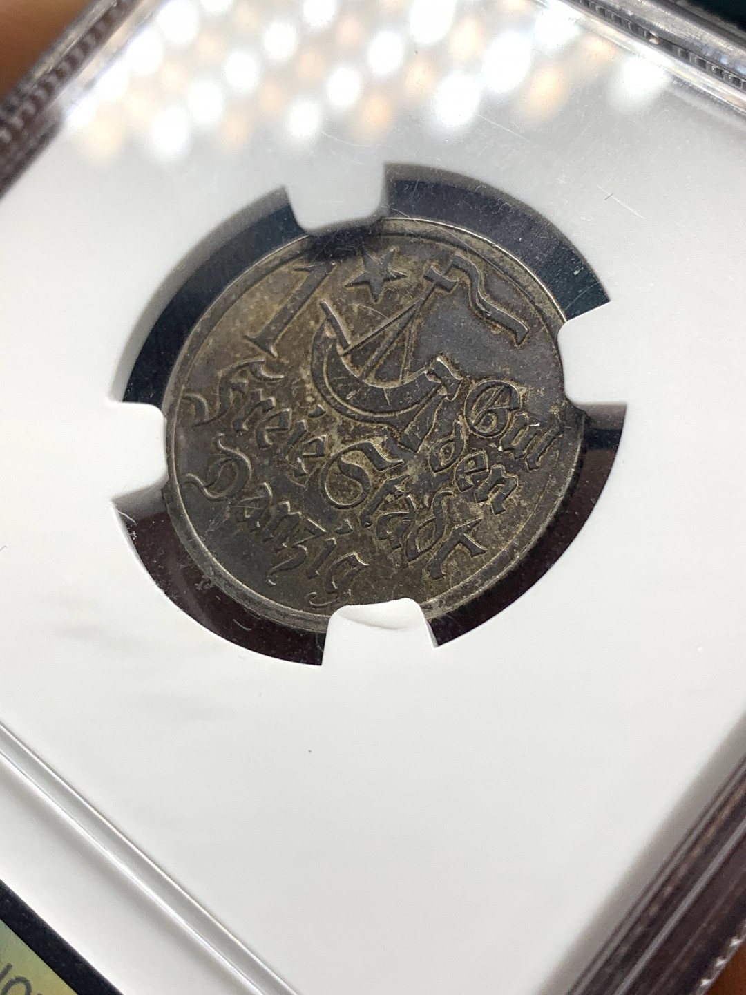 《竞宝斋》钱币微拍-第23场（全场顺丰包邮） NGC MS62 德国 但泽自由市1923年1盾银币 但泽自由市（德语：Freie Stadt Danzig；波兰语：Wolne Miasto Gdańsk）1918年成立，1939年并入德国。
