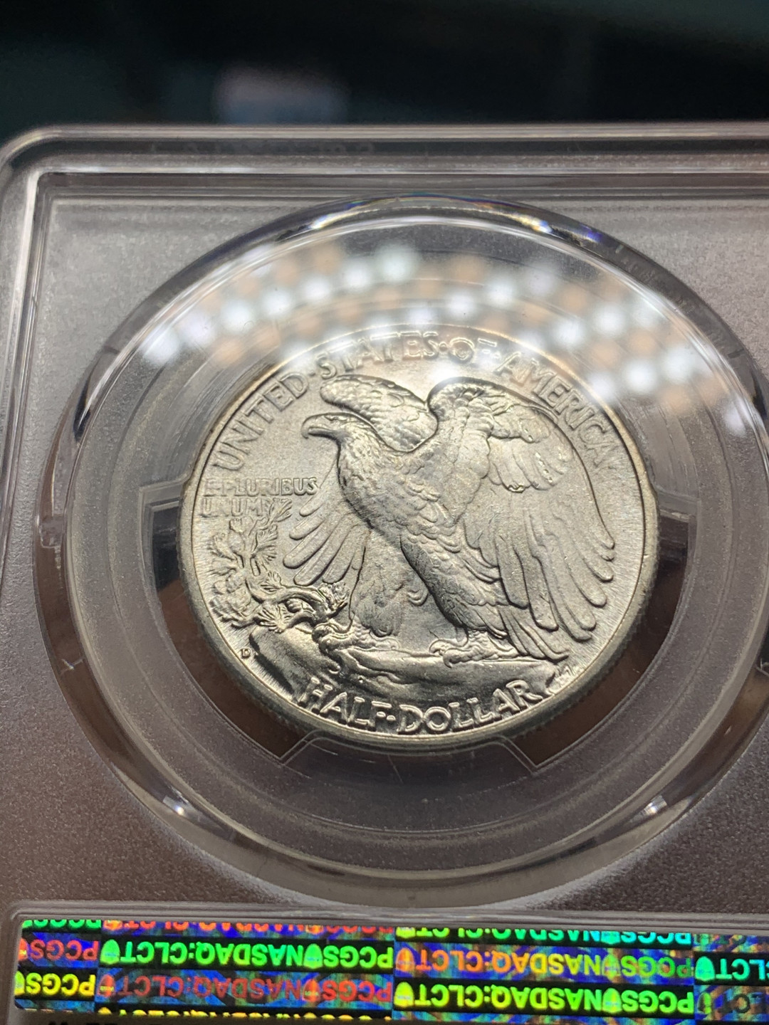 《竞宝斋》钱币微拍-第23场（全场顺丰包邮） PCGS-MS66 美国1945年 行走女神半美元 高分一步到位