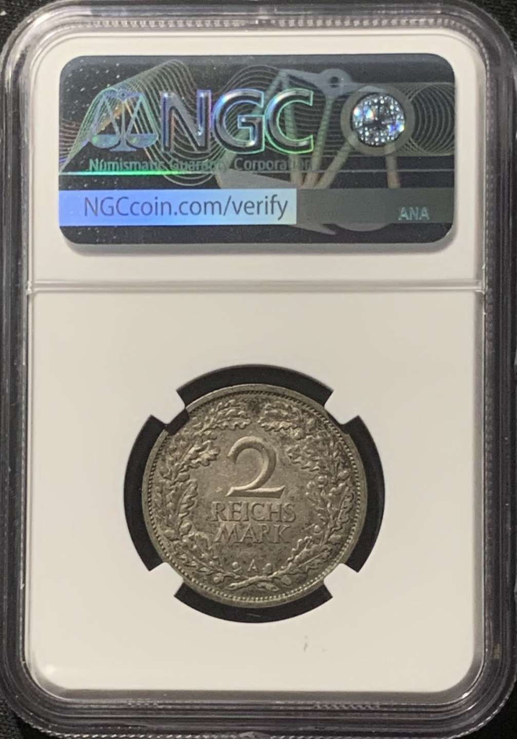 紫瑗钱币——第160期拍卖 德国 1926年 A版 魏玛德国 2马克 银币 NGC AU58