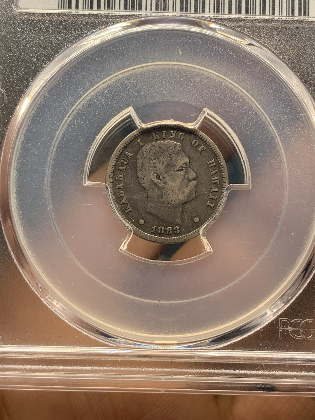 《竞宝斋》钱币微拍-第23场（全场顺丰包邮） 稀少PCGS-VF25 1883年 夏威夷 10分银币 原味好品