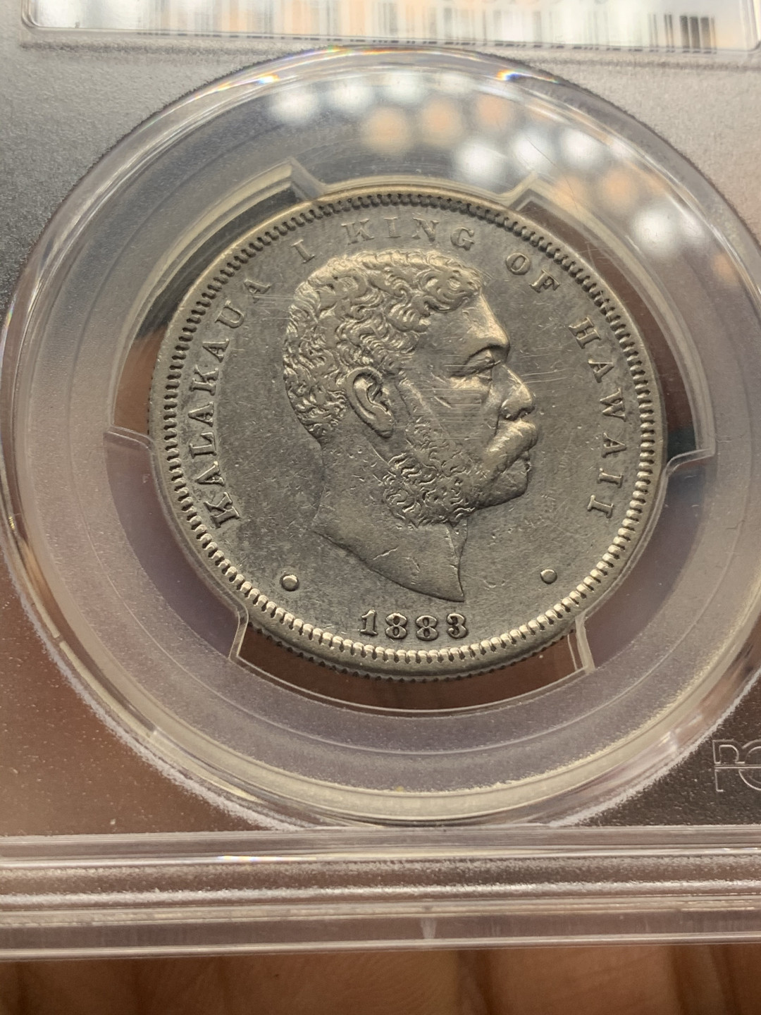 《竞宝斋》钱币微拍-第23场（全场顺丰包邮） 稀少PCGS-XF 1883年 夏威夷 50分银币 高品细节