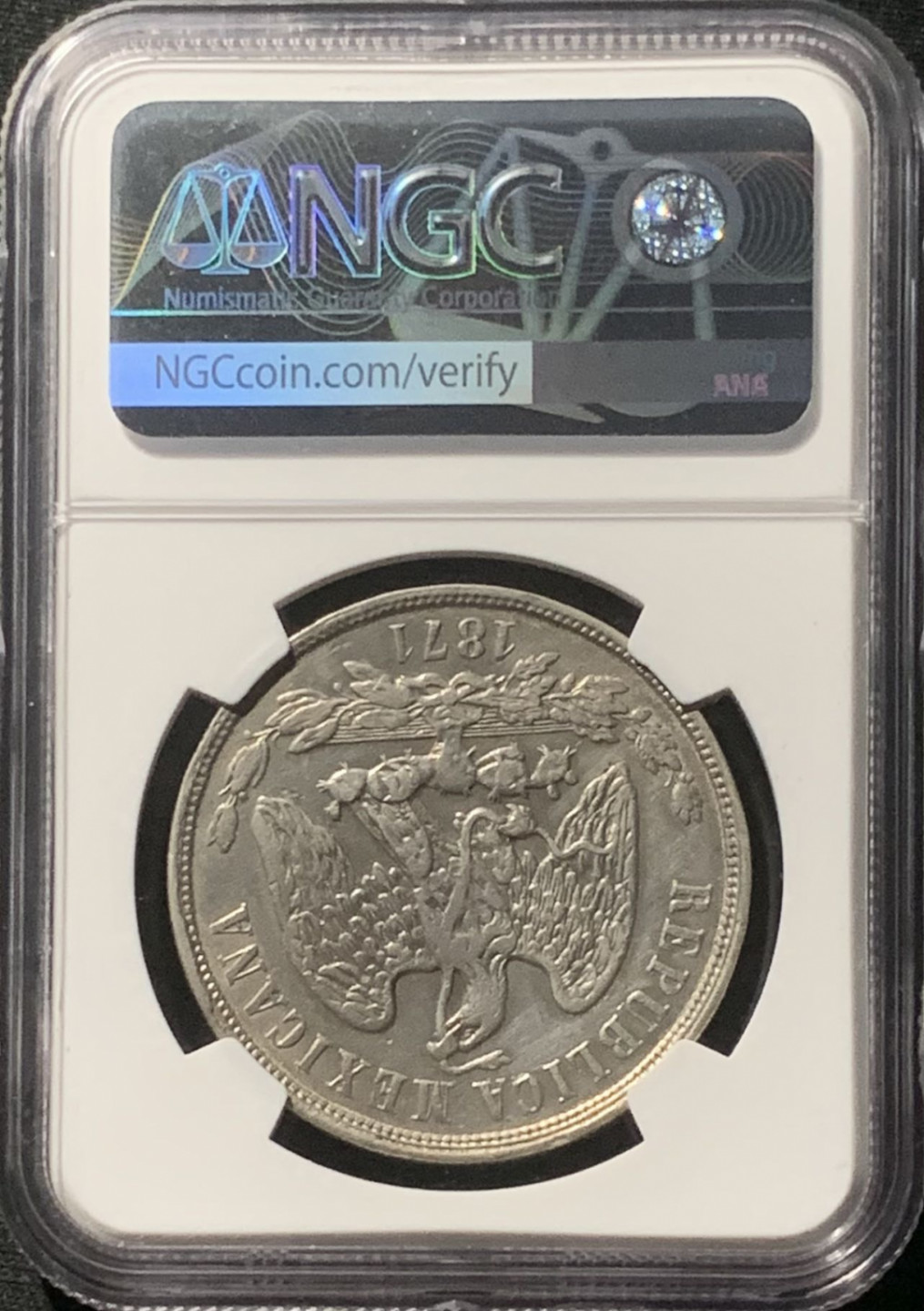 紫瑗钱币——第160期拍卖 墨西哥 1871年 MO M 在华流通 天平鹰洋 1比索 银币 NGC AU Detail