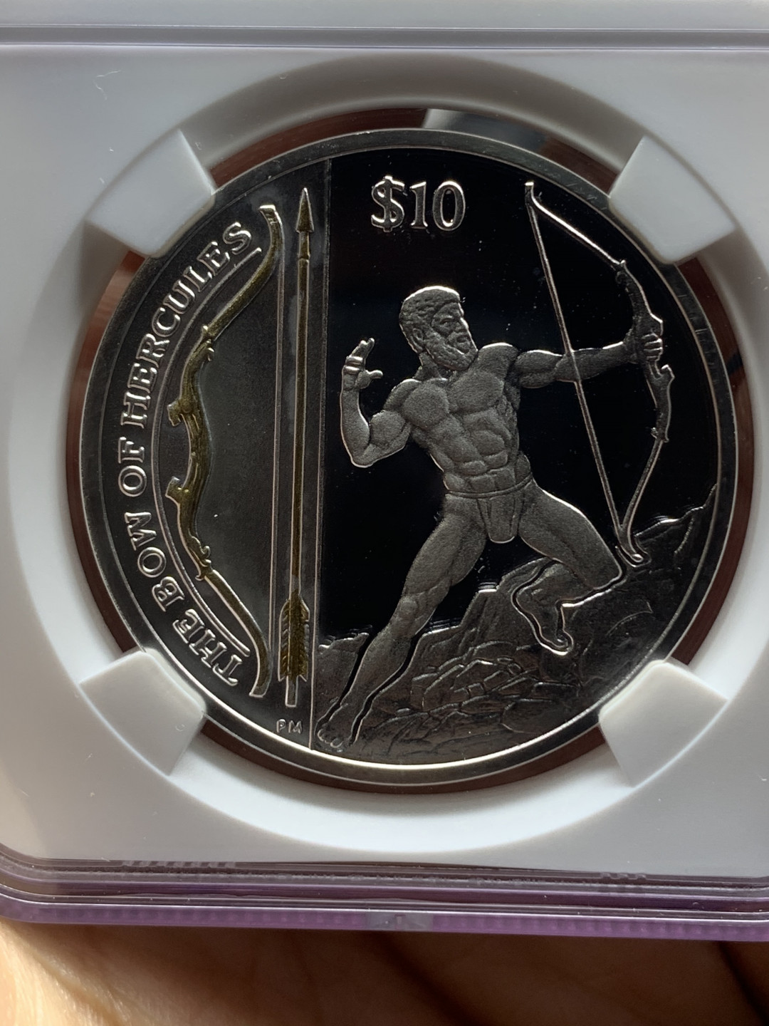 《竞宝斋》钱币微拍-第23场（全场顺丰包邮） ngc pf67uc pf65uc 英属维尔京群岛 2013年 传奇武器系列银币一对 亚瑟王与誓约之剑 赫拉克勒斯与大力神弓