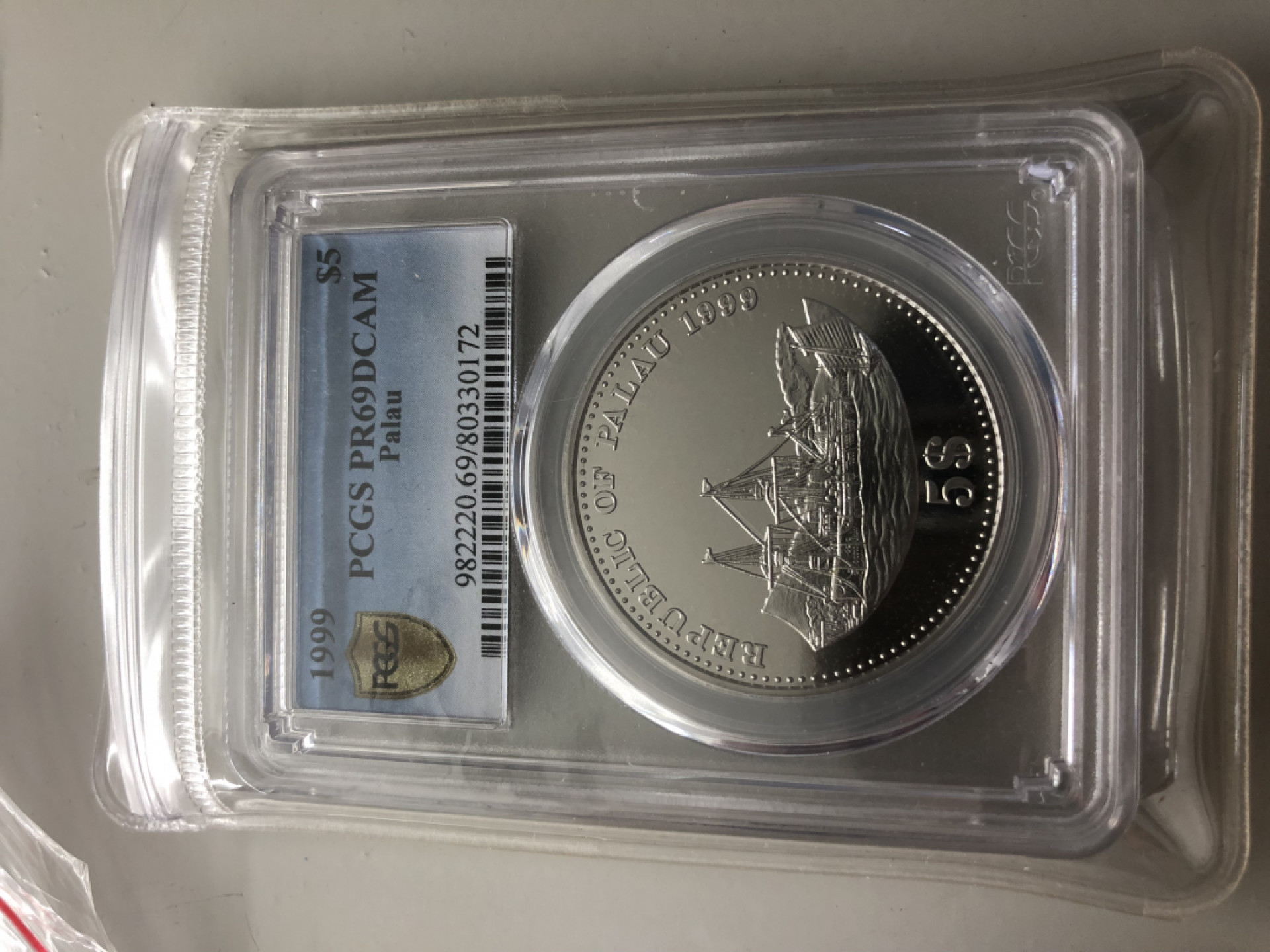 CSIS-GREAT评级精品钱币拍卖第一百二十二期 帕劳1999年德国百年殖民地青岛钯金样币 pcgs69