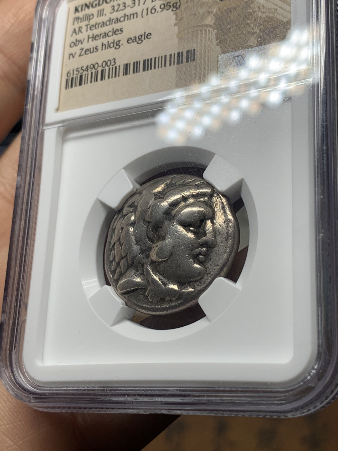 《竞宝斋》钱币微拍-第23场（全场顺丰包邮） NGC古典币评级 公元前 323-317年 古希腊 马其顿王国 亚历山大大帝 “大力神”4德 大银币 16.95克