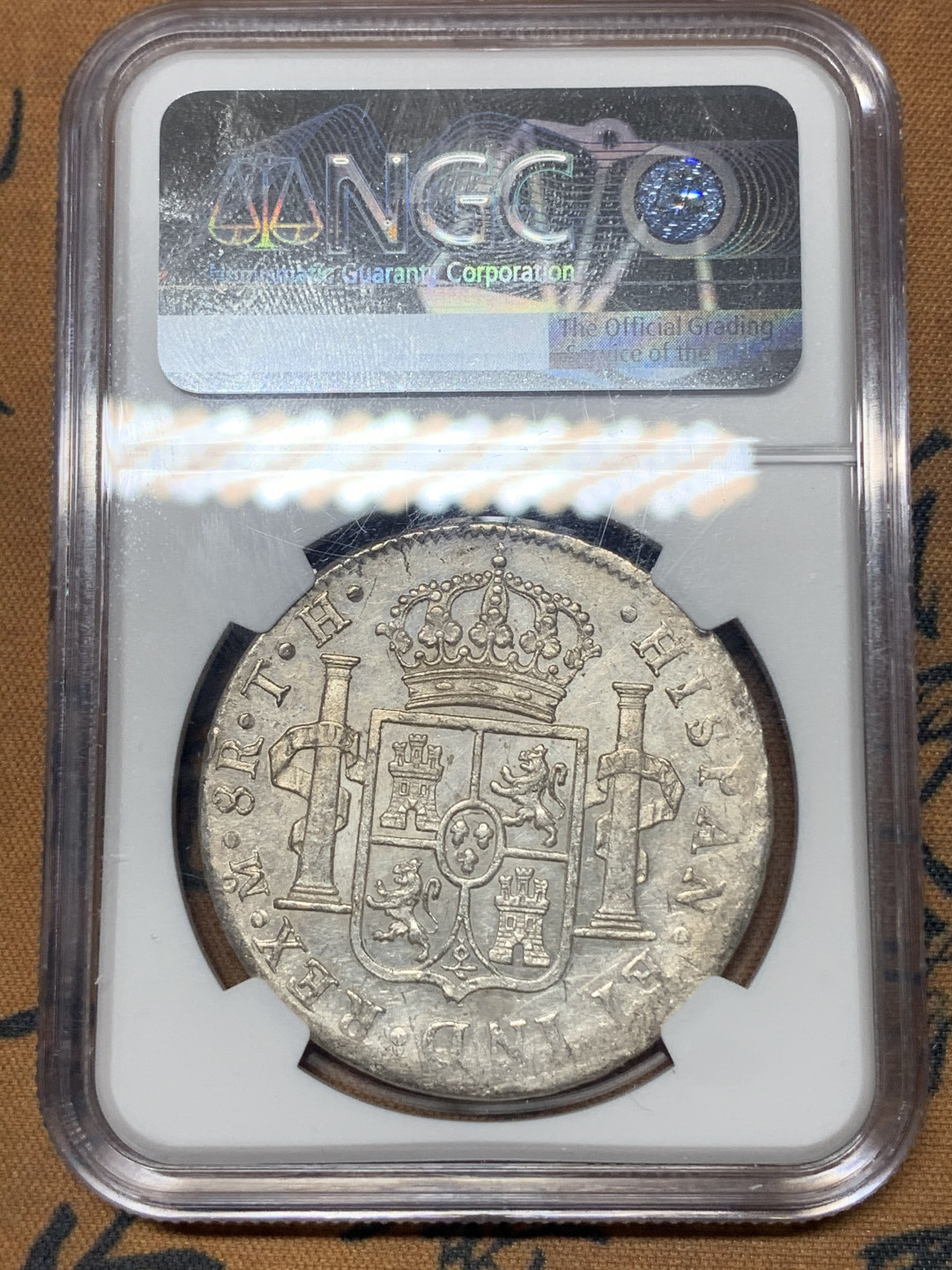 《竞宝斋》钱币微拍-第23场（全场顺丰包邮） NGC-UNCD  1808  西属墨西哥 卡洛斯四世    8里亚尔  原味原光  低评