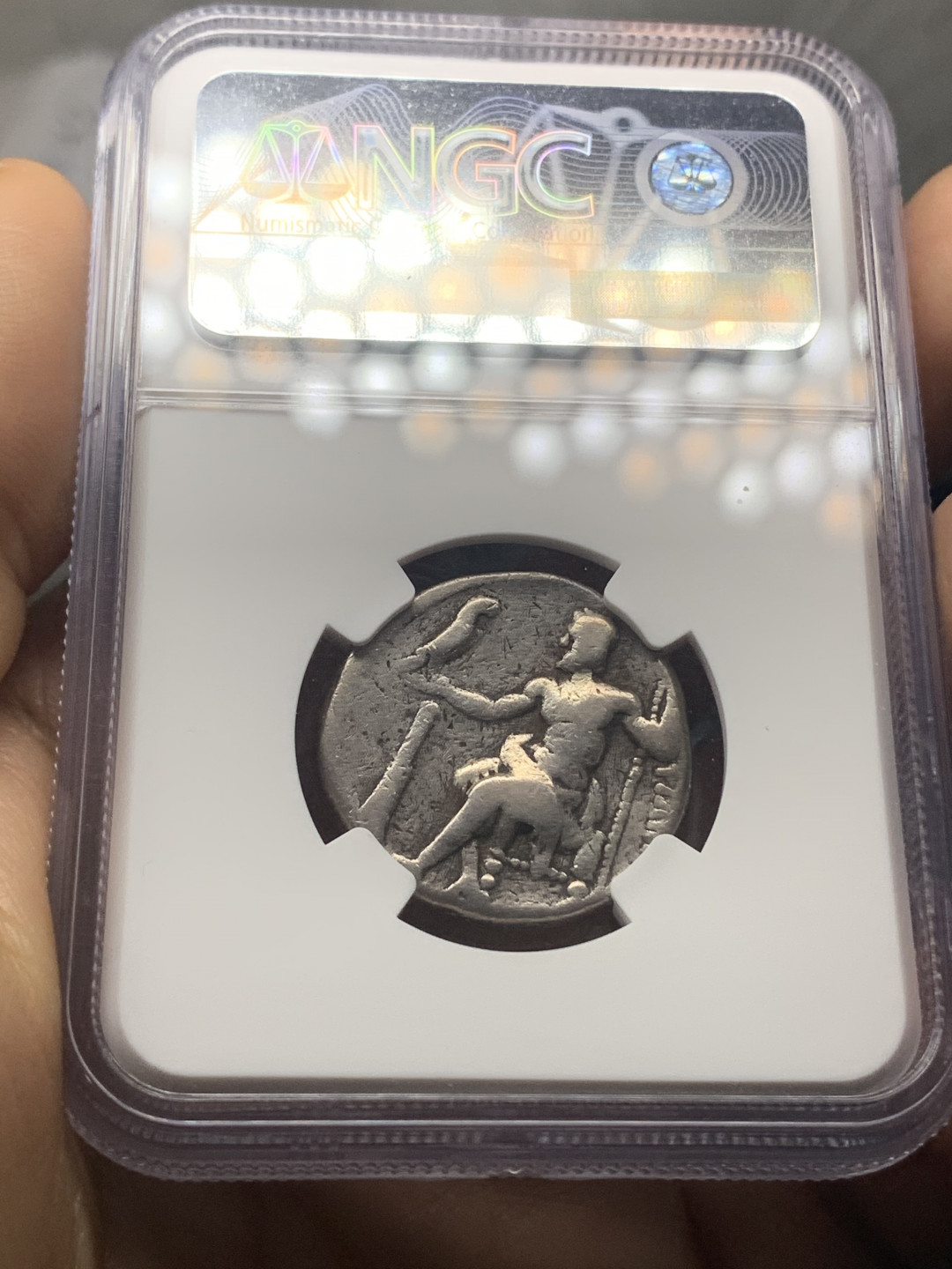 《竞宝斋》钱币微拍-第23场（全场顺丰包邮） NGC古典币评级 公元前 323-317年 古希腊 马其顿王国 亚历山大大帝 “大力神”4德 大银币 16.95克