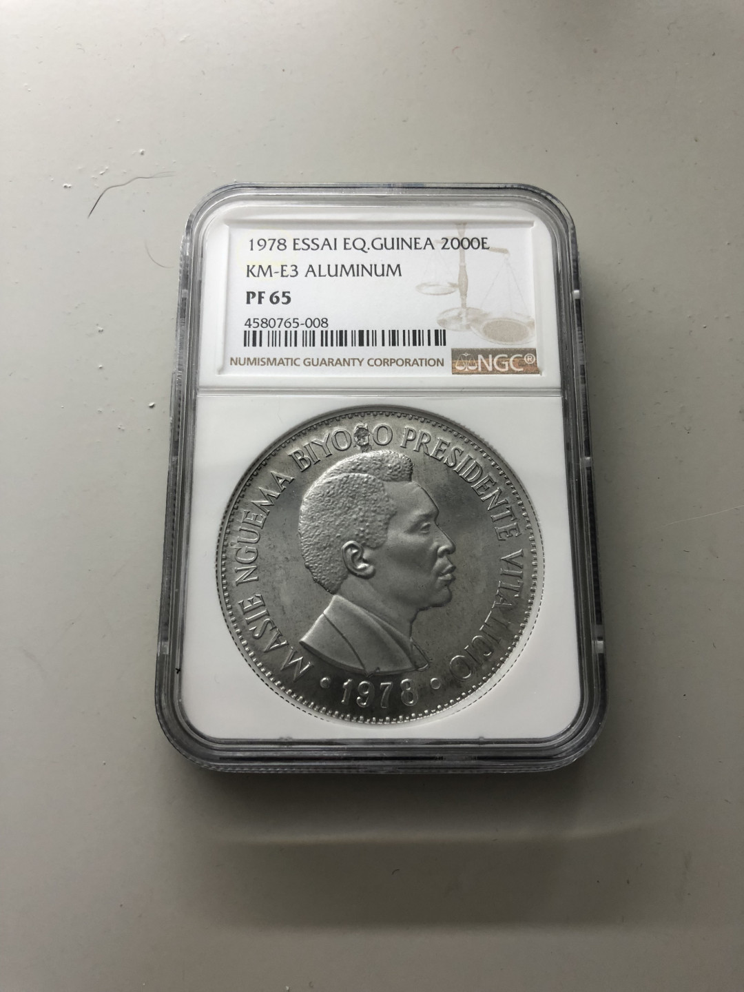 CSIS-GREAT评级精品钱币拍卖第一百二十二期 赤道几内亚1978年总统头像银币铝样币ngcPF65