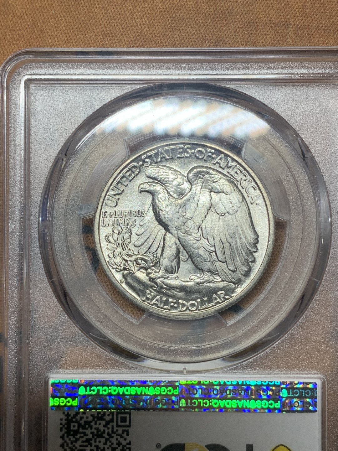 《竞宝斋》钱币微拍-第23场（全场顺丰包邮） PCGS-MS66 美国1945年 行走女神半美元 高分一步到位