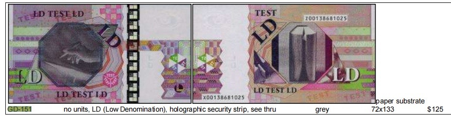 2025第25场（总第225期）：精品测试钞、纪念钞、塑料钞、连体钞综合场 法国FCO 纸质欧元测试钞UNC（全息条纹、眼睛水印）X、L冠号