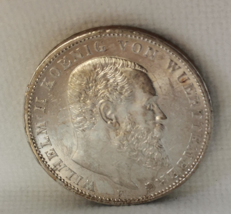 第22期拍卖会 德国符腾堡1912年3马克F厂银币