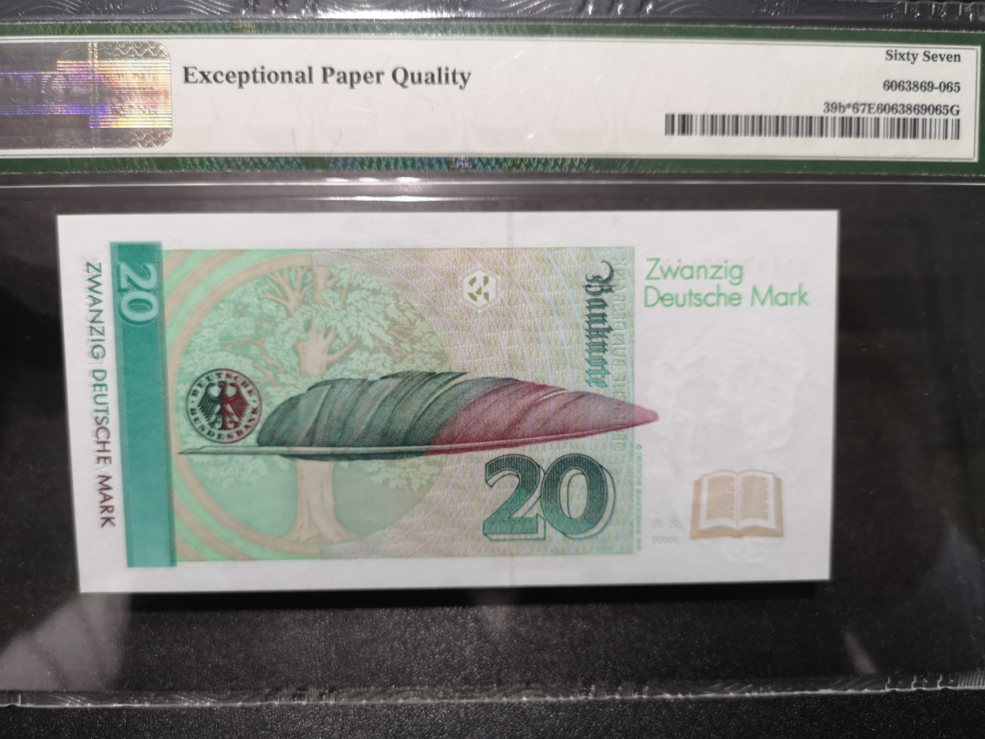 《外钞收藏家》第一百五十八期拍卖（本期111件） 1993年德国末版20马克 PMG67 补号