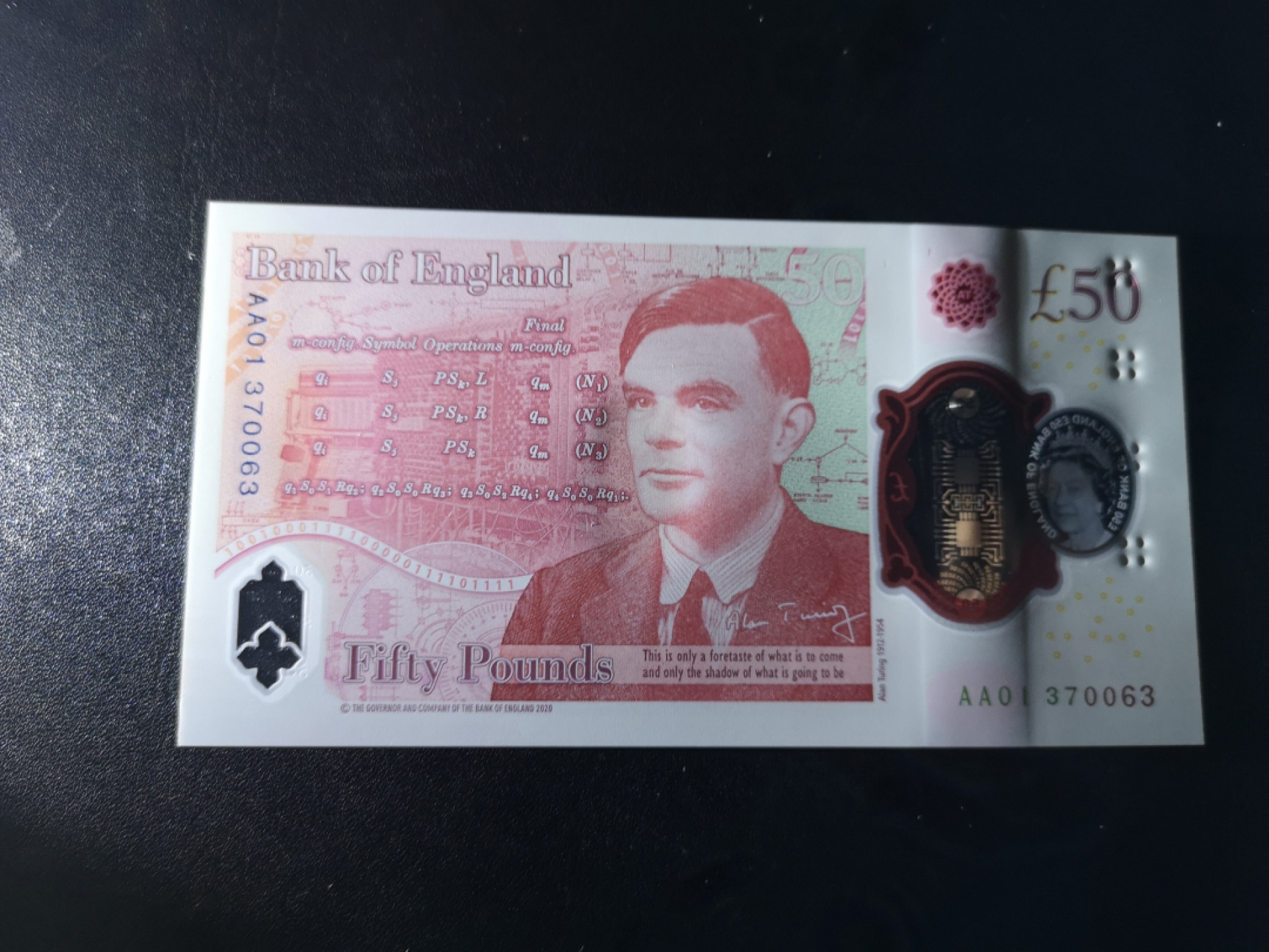 《外钞收藏家》第一百五十八期拍卖（本期111件） 英国最新版塑料钞50镑 首发冠AA01 全新UNC