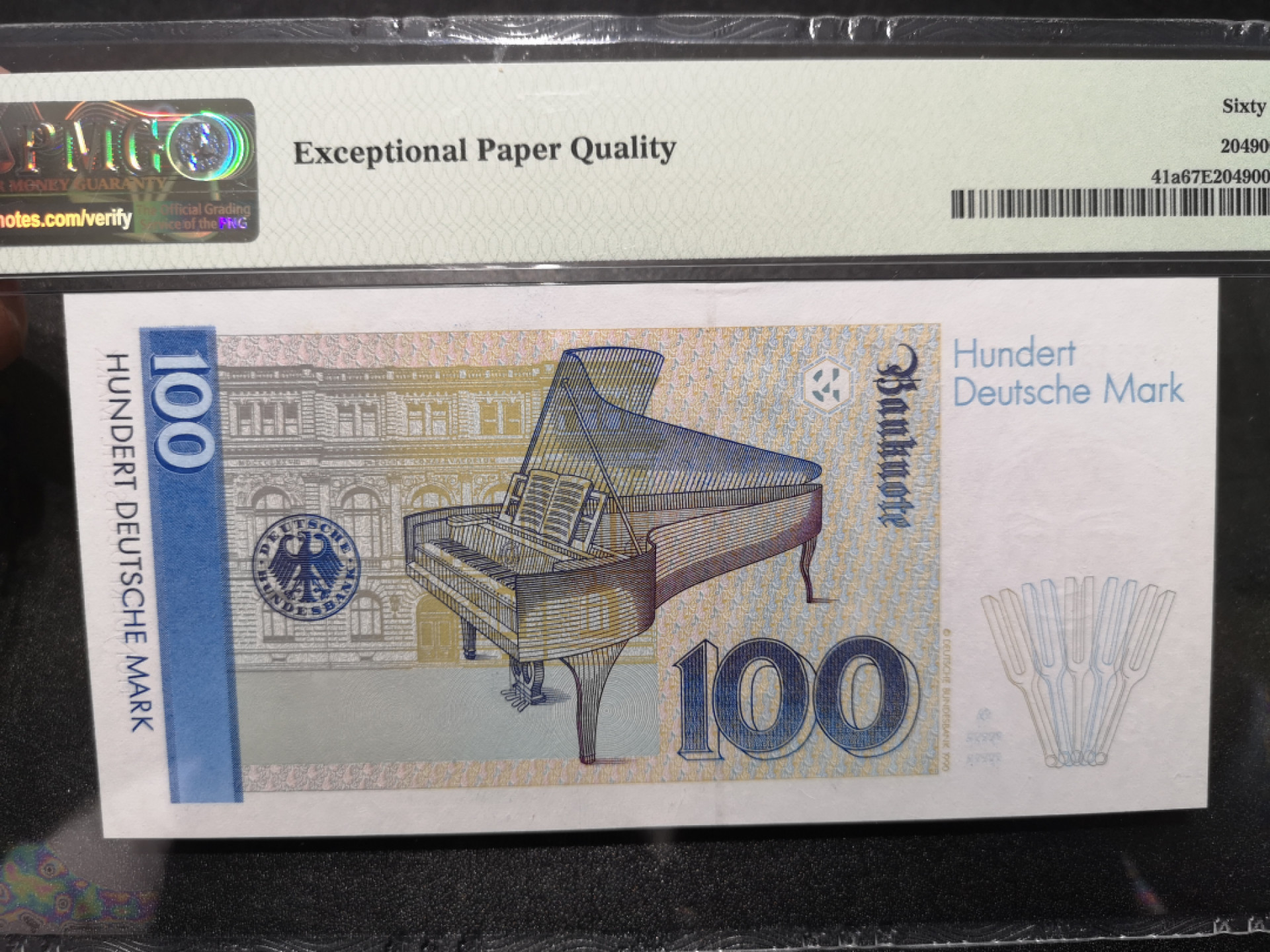《外钞收藏家》第一百五十八期拍卖（本期111件） 1989年德国末版100马克 PMG67