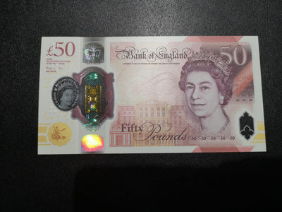 😍2022新年第三拍《外钞收藏家》第一百六十一期拍卖（本期106件） - 英国最新版塑料钞50镑 首发冠AA01 全新UNC