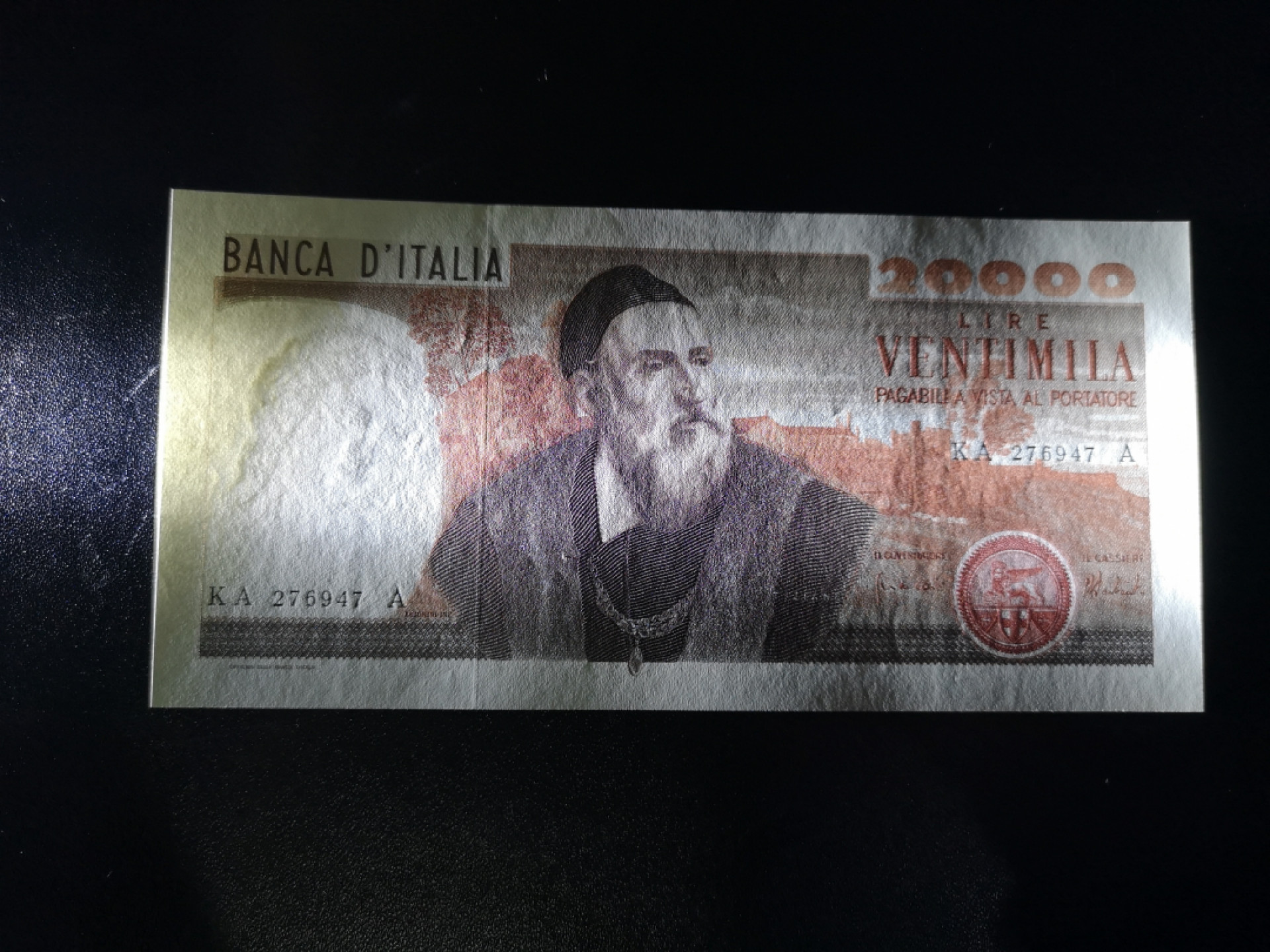 《外钞收藏家》第一百五十八期拍卖（本期111件） 1974年意大利2万里拉 提香 全新UNC