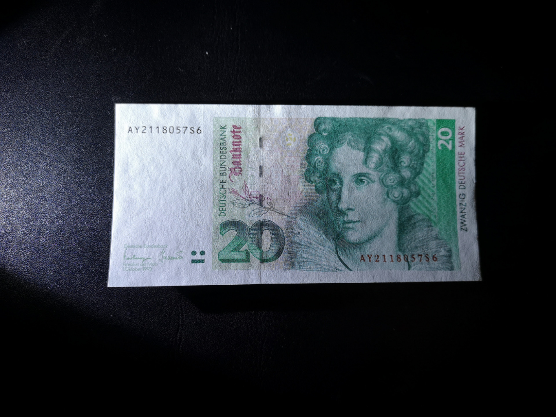 《外钞收藏家》第一百五十八期拍卖（本期111件） 1993年德国末版20马克 全新UNC