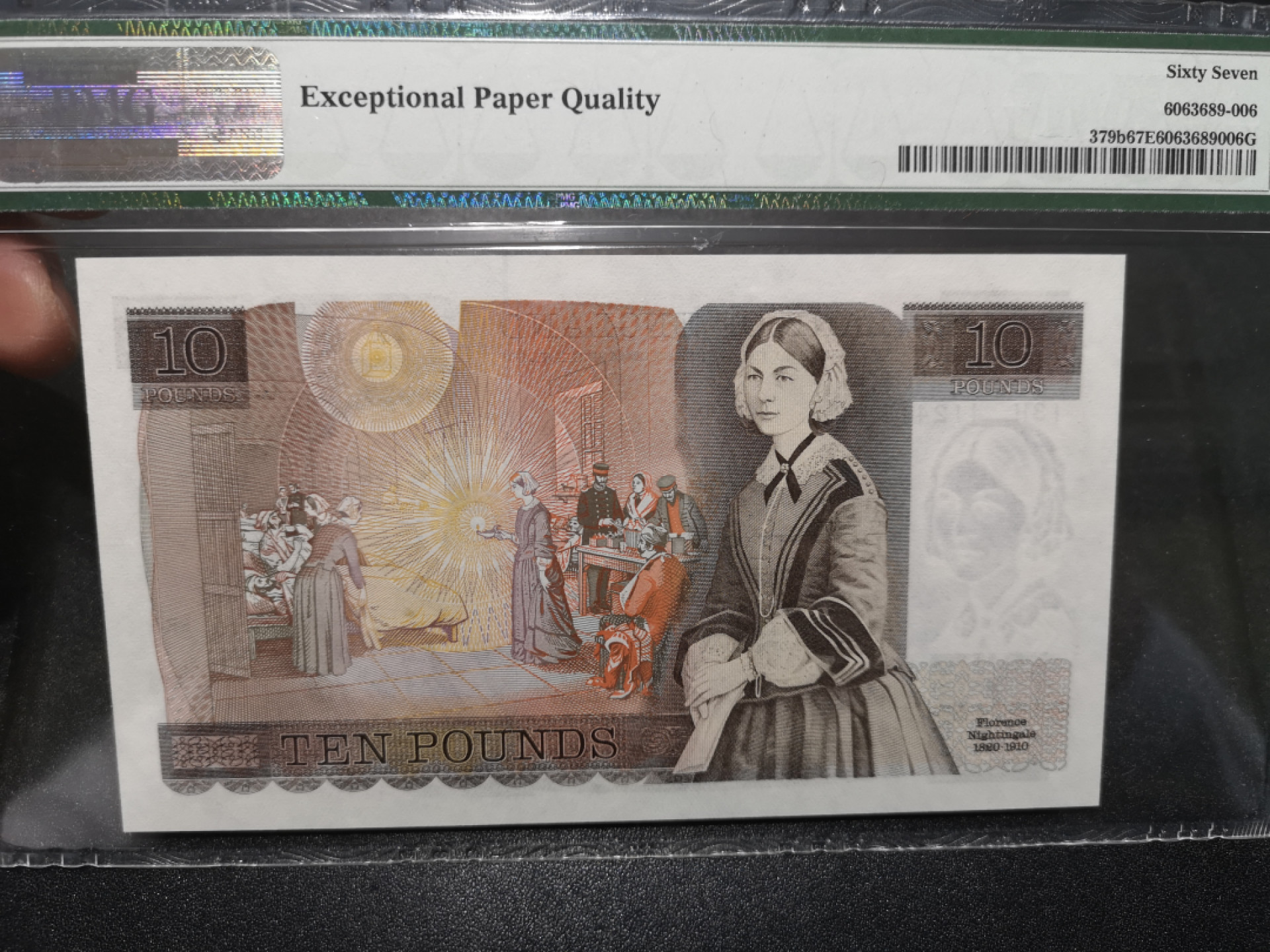 《外钞收藏家》第一百五十八期拍卖（本期111件） 英国D序列10镑 PMG67（379b）