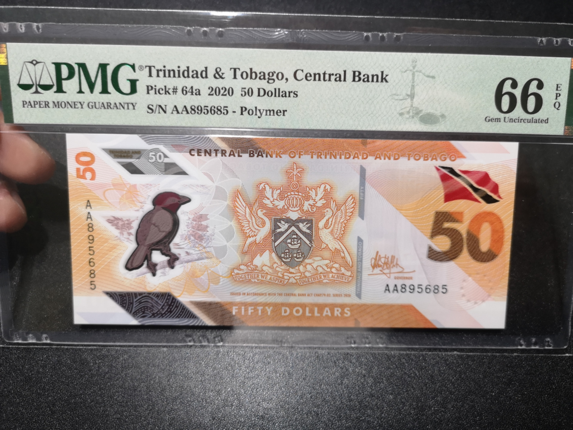 《外钞收藏家》第一百五十八期拍卖（本期111件） 2020年特立尼达和多巴哥50刀AA冠 无47 PMG66