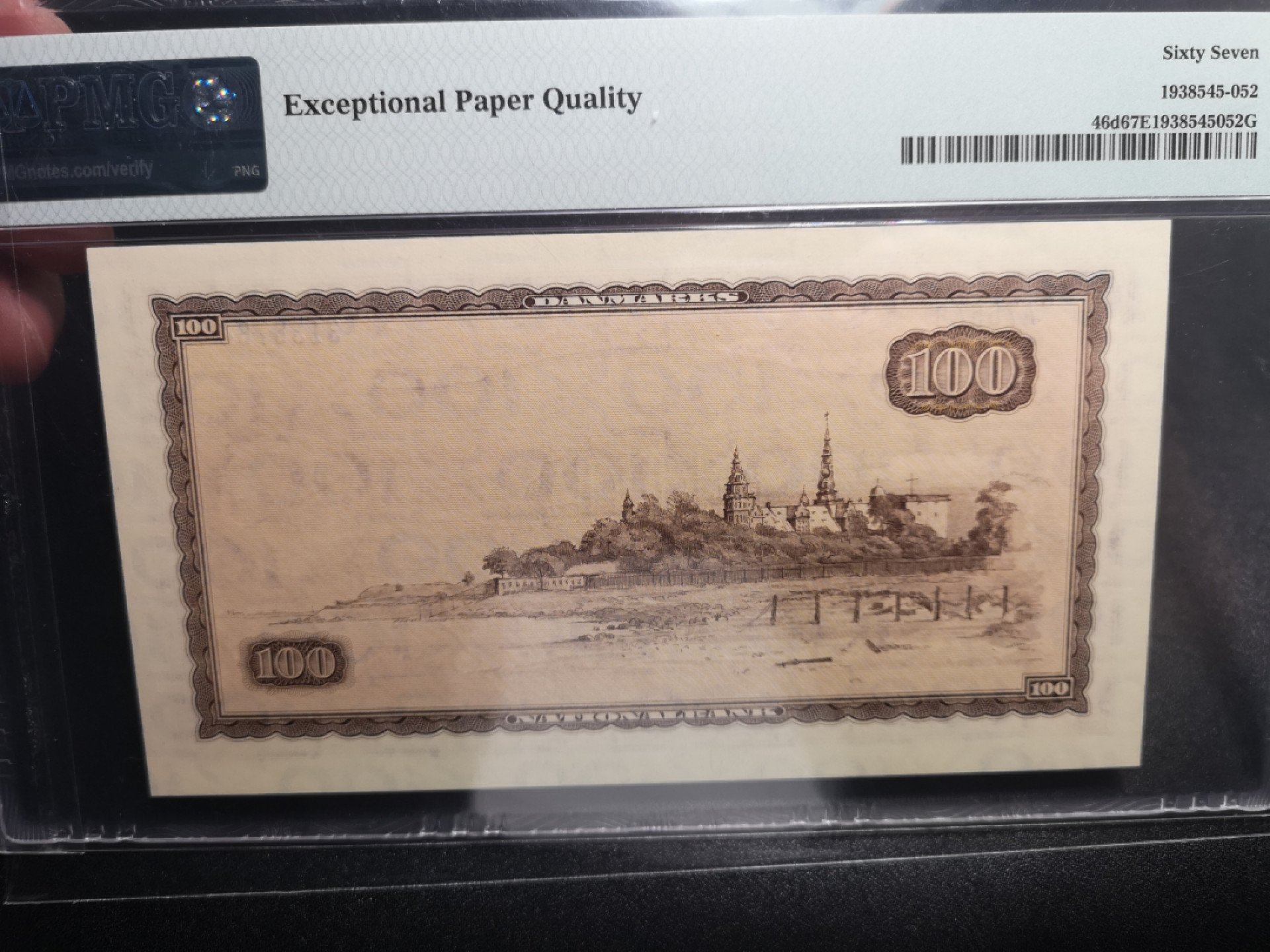 《外钞收藏家》第一百五十八期拍卖（本期111件） 1965年丹麦100克朗 PMG67 超精美和韵味的票子