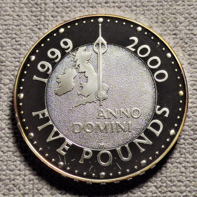 0起1加-纯粹捡漏拍-57场-迎新欢乐场 - 英国1999年5镑千禧年精制纪念银币