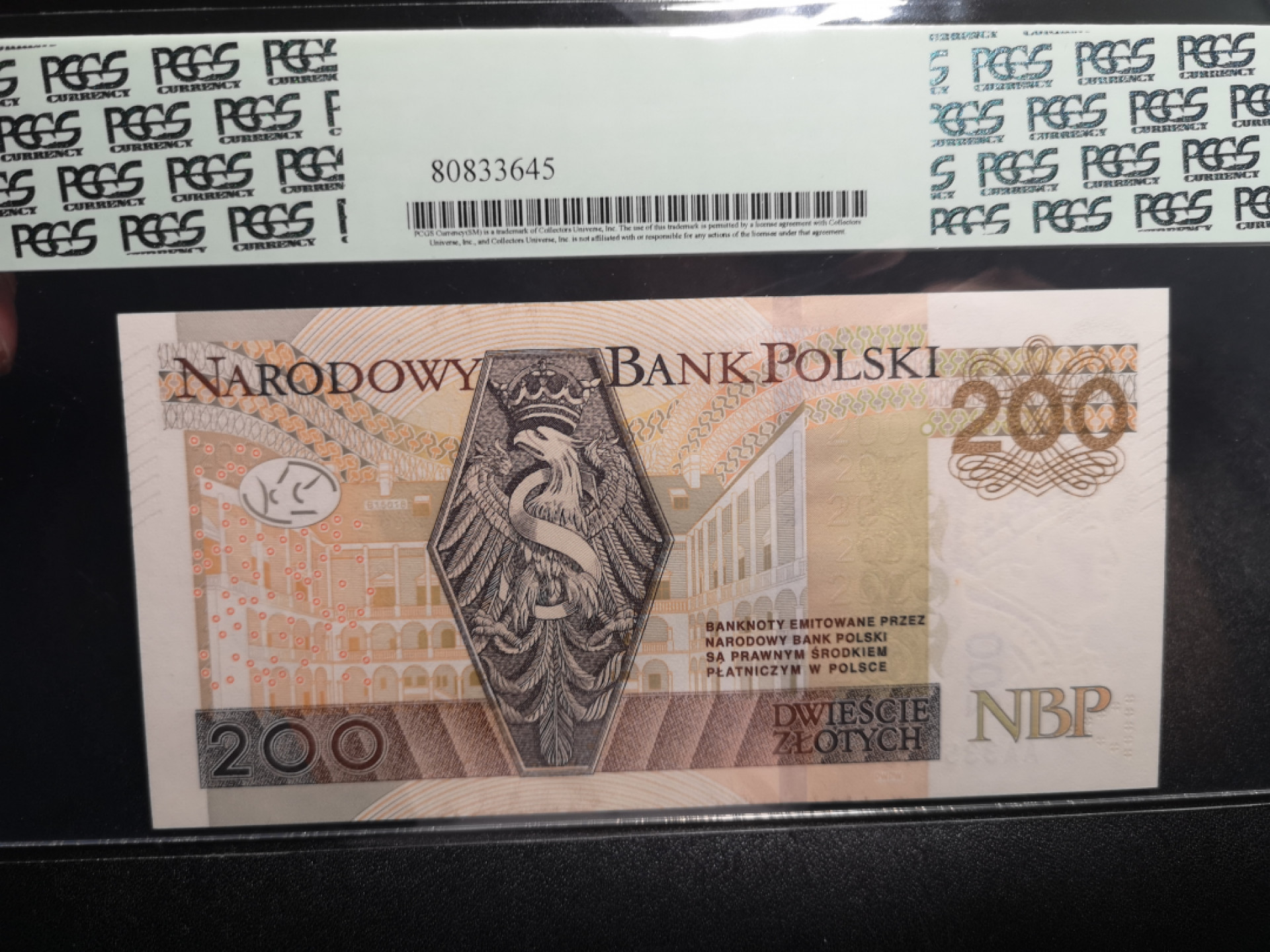 《外钞收藏家》第一百五十八期拍卖（本期111件） 2015年波兰200 AA冠 绿标PCGS67