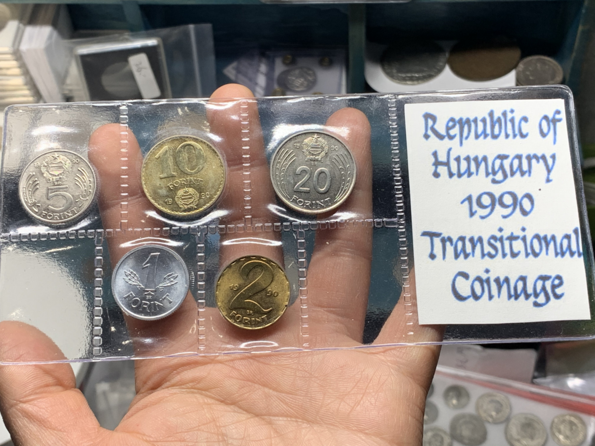 《竞宝斋》钱币微拍-第24场-本周日，周一2场连拍（全场顺丰包邮） 1990年 匈牙利过渡 时期 5枚装套币