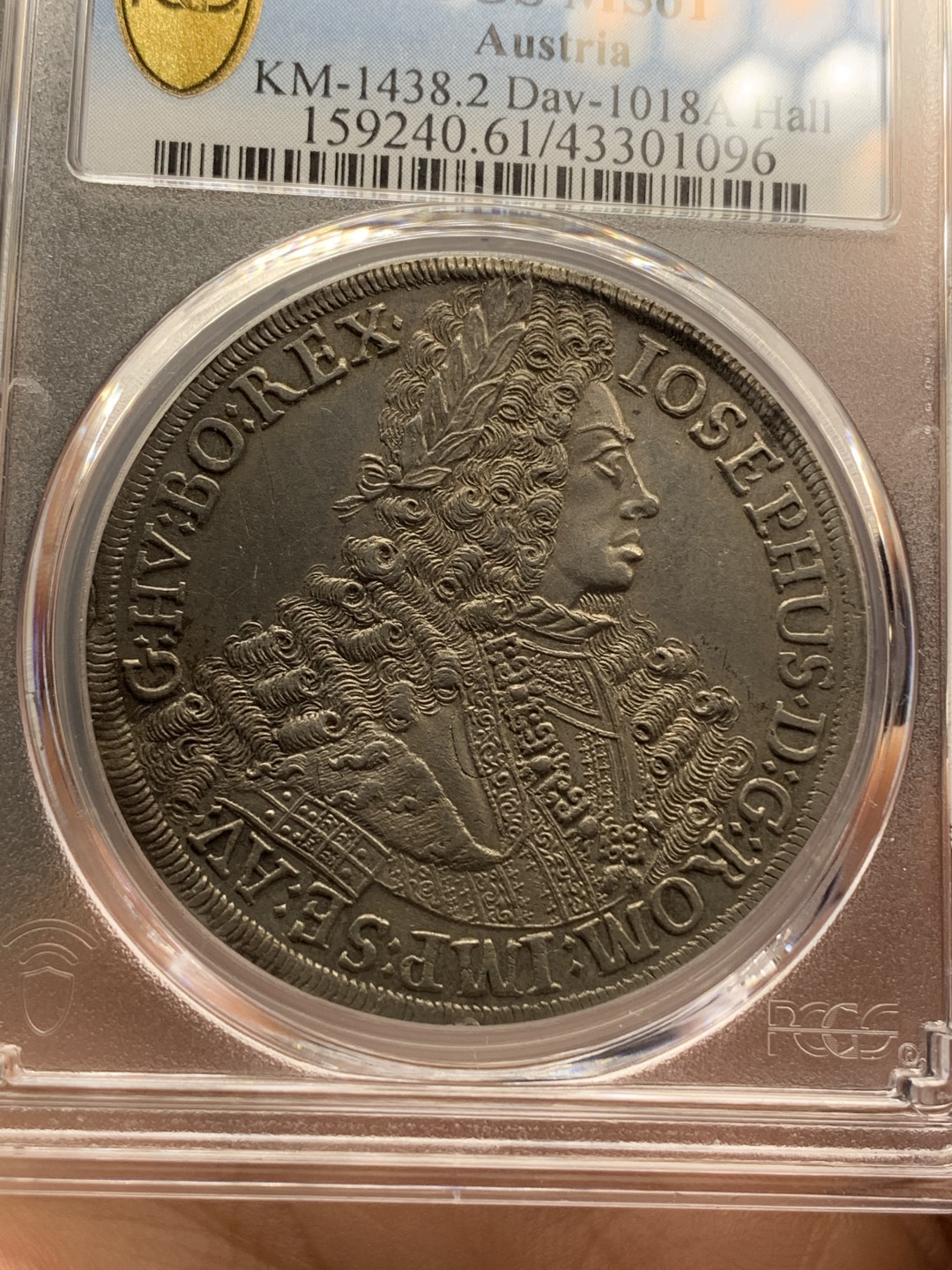 《竞宝斋》钱币微拍-第24场-本周日，周一2场连拍（全场顺丰包邮） PCGS-MS61 奥地利 1710年 约瑟夫一世 神罗大泰勒 银币 高点都在细节一流 可以收藏