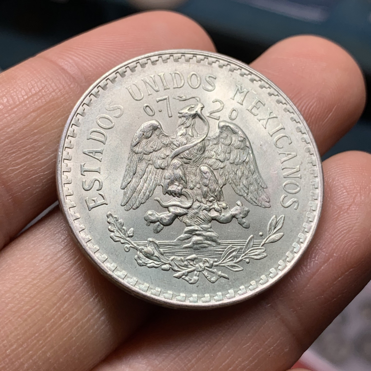 《竞宝斋》钱币微拍-第24场-本周日，周一2场连拍（全场顺丰包邮） 墨西哥 1943年 鹰洋 1比索 银币 原光好品 可以送评