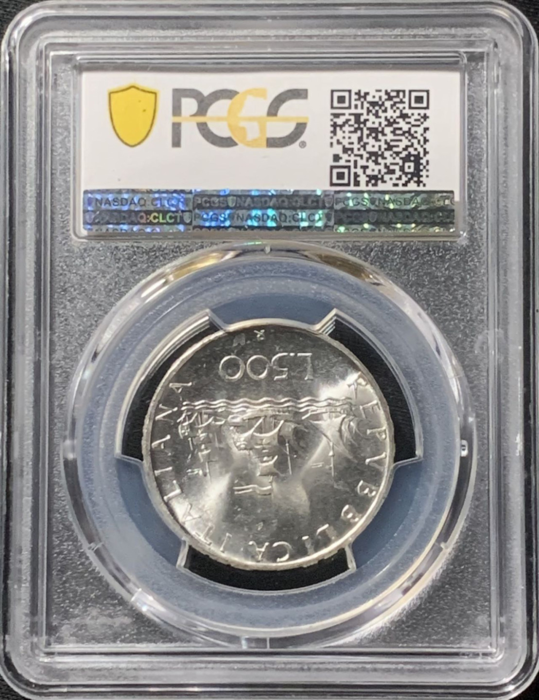 紫瑗钱币——第162期拍卖 意大利 1966年 古代帆船 500里拉 银币 PCGS MS65