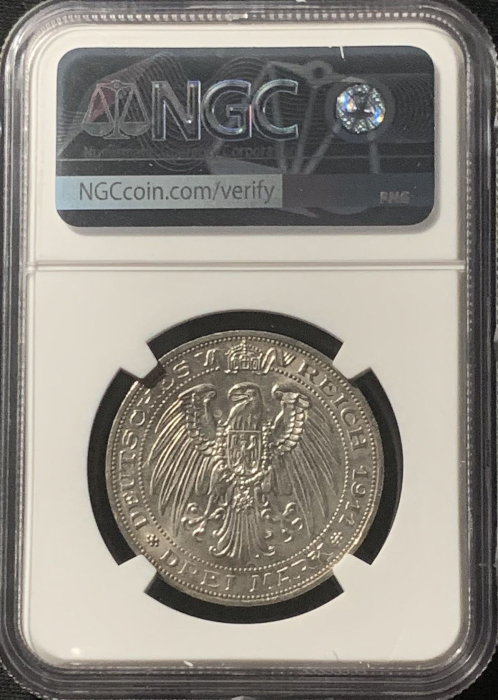 紫瑗钱币——第162期拍卖 德国 普鲁士 1911年 布雷斯劳大学 3马克 银币 NGC UNC Detail