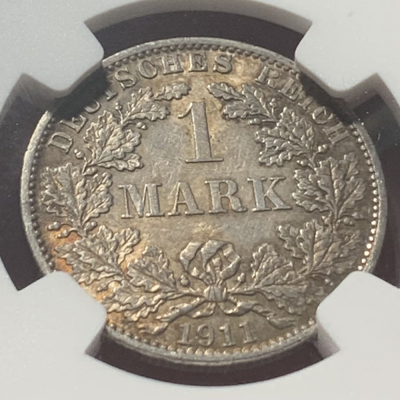 紫瑗钱币——第162期拍卖 德国 1911年 A版 第二帝国 长翅 1马克 银币 NGC MS63