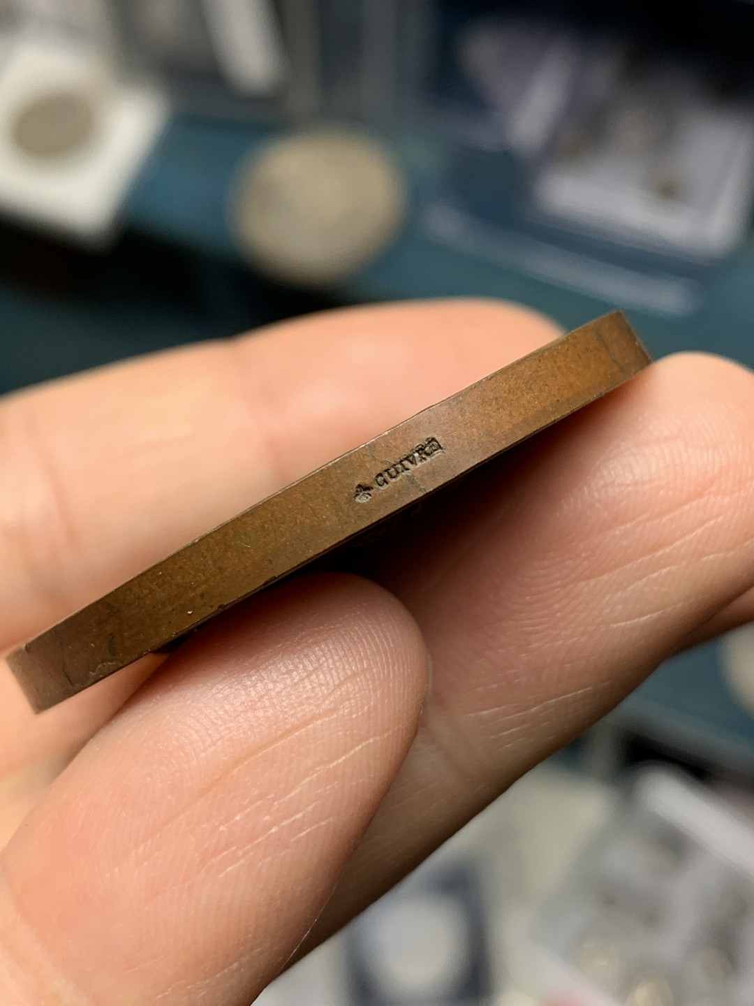 《竞宝斋》钱币微拍-第24场-本周日，周一2场连拍（全场顺丰包邮） 法国 1869年农业女神铜章 巧克力包浆41.4mm直径 34.9克 小蜜蜂边铭 非常厚重