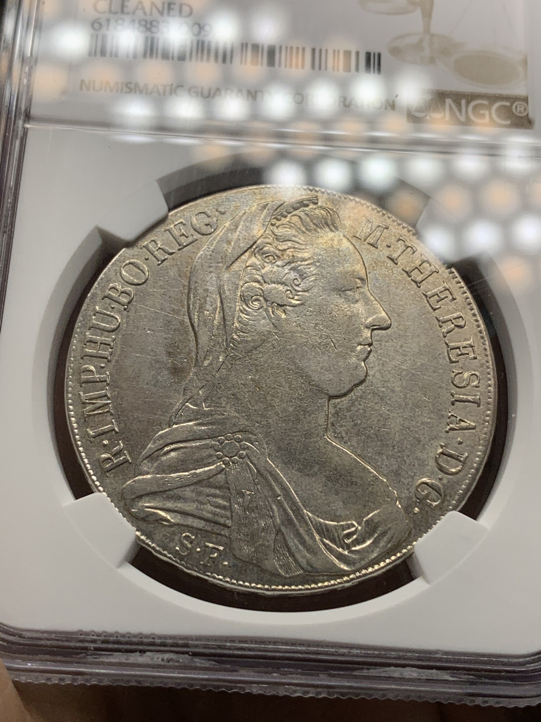 《竞宝斋》钱币微拍-第24场-本周日，周一2场连拍（全场顺丰包邮） NGC AUD米兰1815-28年大奶妈泰勒 少见早期米兰大扣版大奶妈