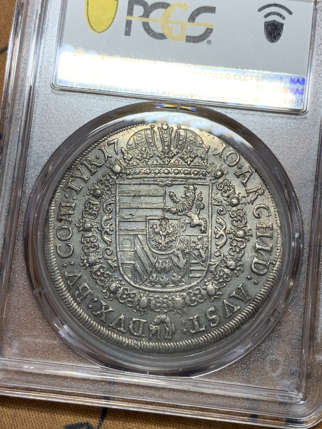 《竞宝斋》钱币微拍-第24场-本周日，周一2场连拍（全场顺丰包邮） PCGS-MS61 奥地利 1710年 约瑟夫一世 神罗大泰勒 银币 高点都在细节一流 可以收藏