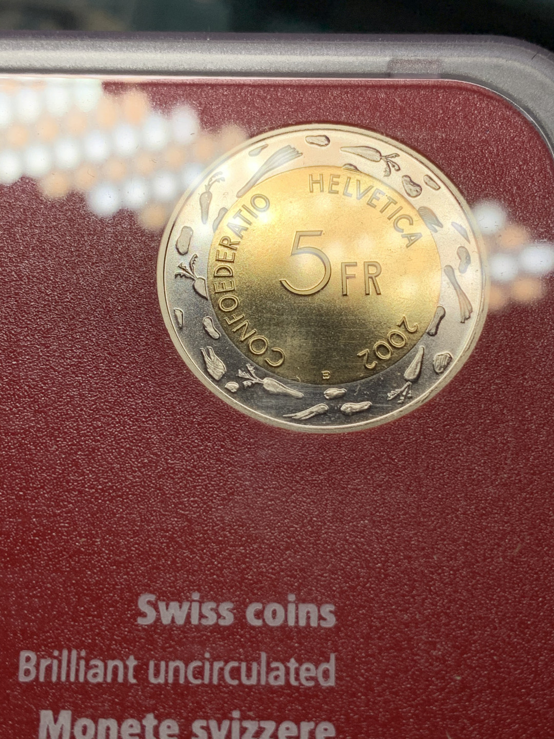 《竞宝斋》钱币微拍-第24场-本周日，周一2场连拍（全场顺丰包邮） 瑞士 2002年 少见 原装塑盒 全套9枚 带双金属 套币