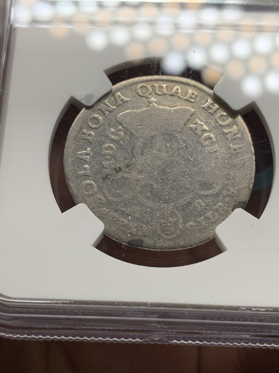 《竞宝斋》钱币微拍-第24场-本周日，周一2场连拍（全场顺丰包邮） NGC-FINE 德国布伦瑞克 1690 HB年 耶稣十字架 1/3泰勒 银币 稀少品种