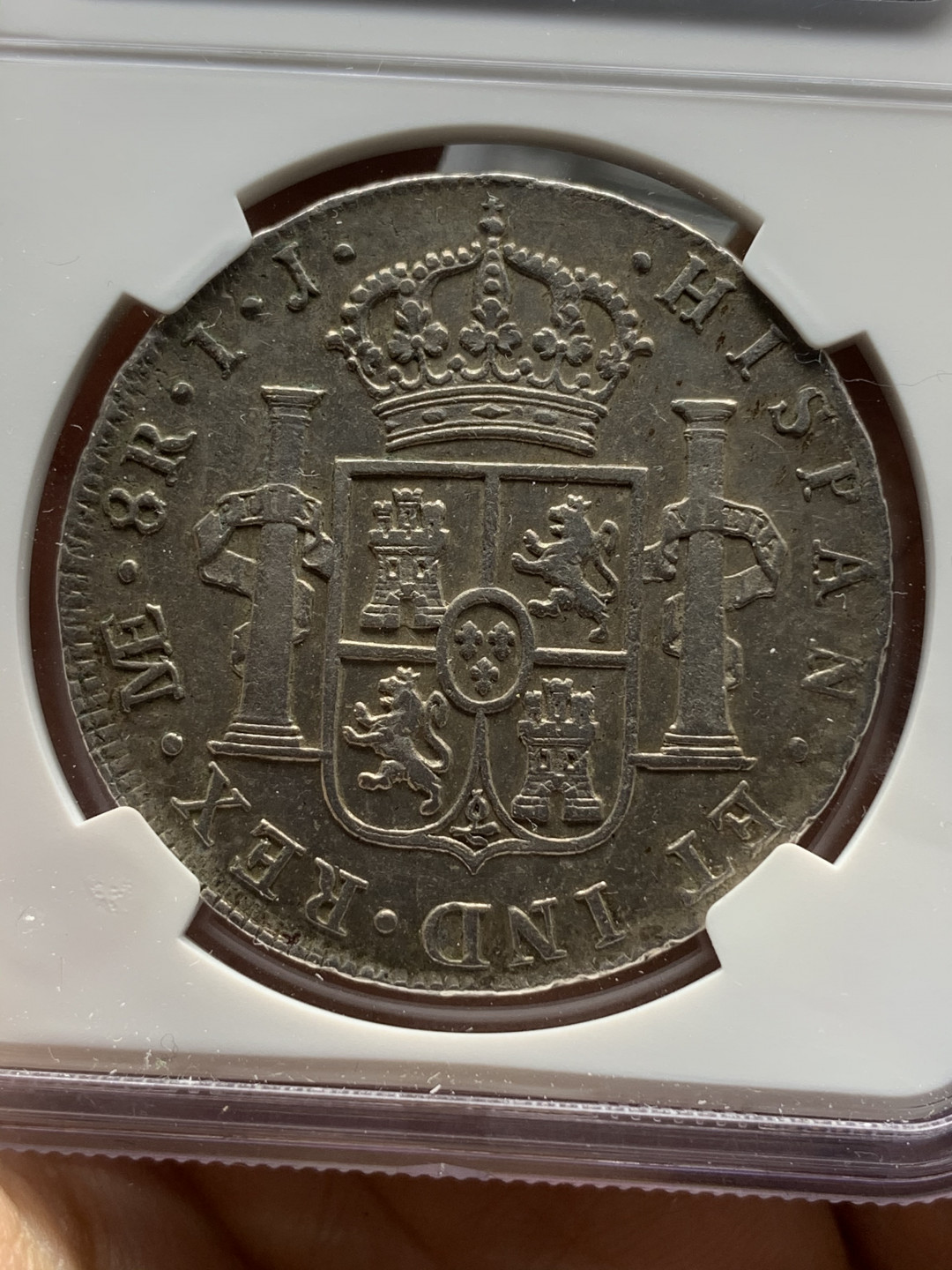 《竞宝斋》钱币微拍-第24场-本周日，周一2场连拍（全场顺丰包邮） NGC-XF45  1798  西属秘鲁利马 卡四  稀少厂  8里亚尔  原味五彩  是非难得 低评