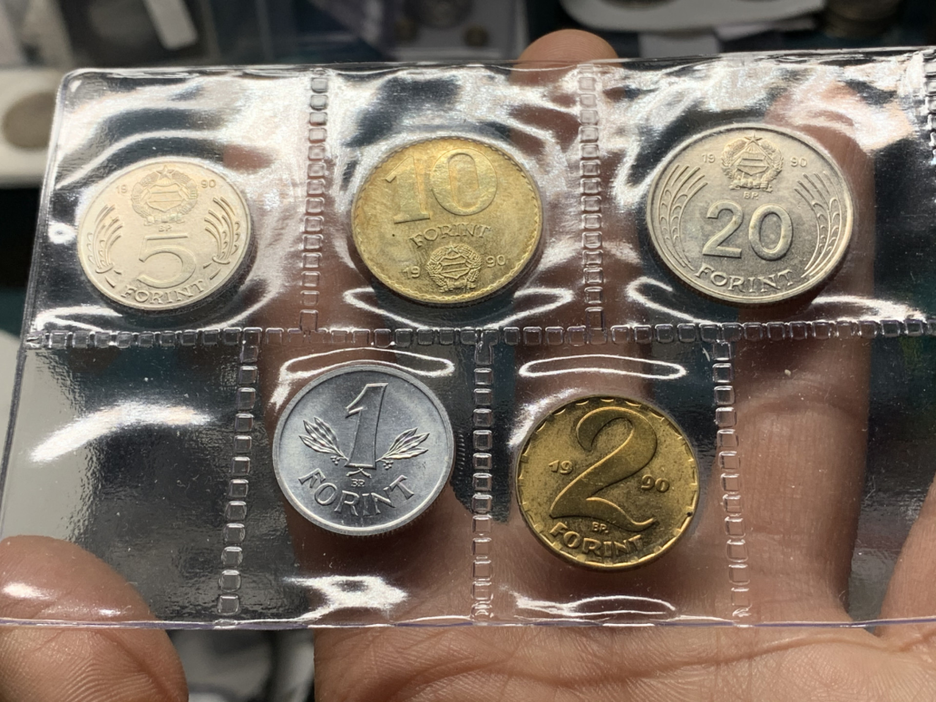 《竞宝斋》钱币微拍-第24场-本周日，周一2场连拍（全场顺丰包邮） 1990年 匈牙利过渡 时期 5枚装套币