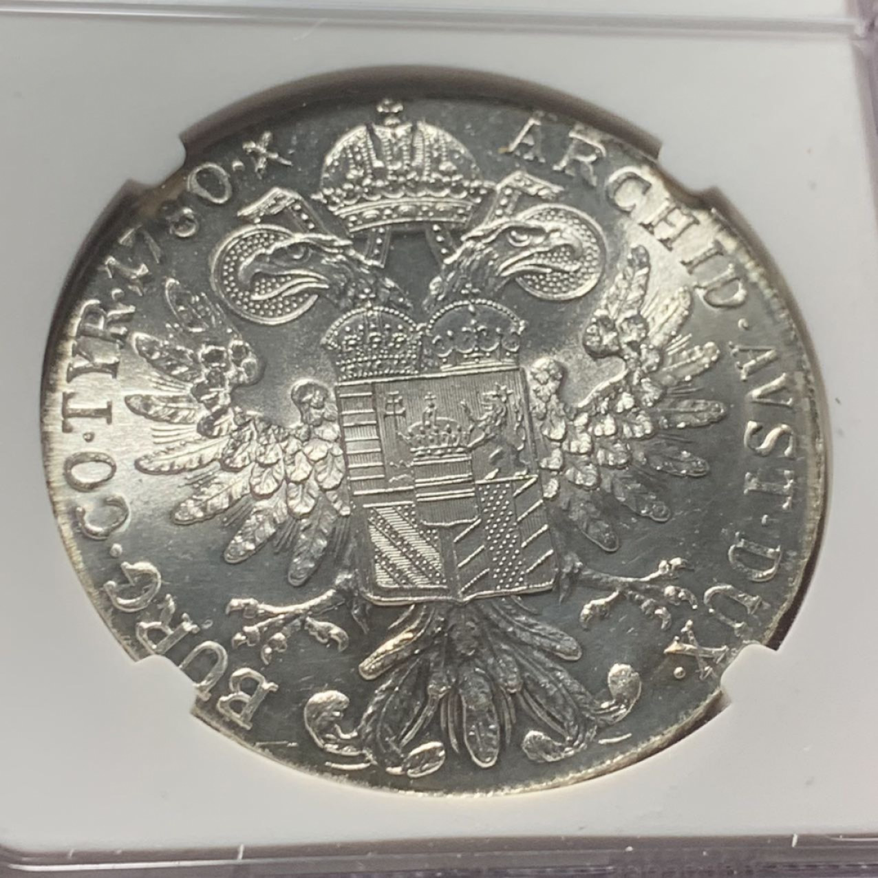 紫瑗钱币——第162期拍卖 奥匈帝国 1780年 特蕾莎·玛格丽特 1泰勒 银币 NGC MS64 黄金彩 