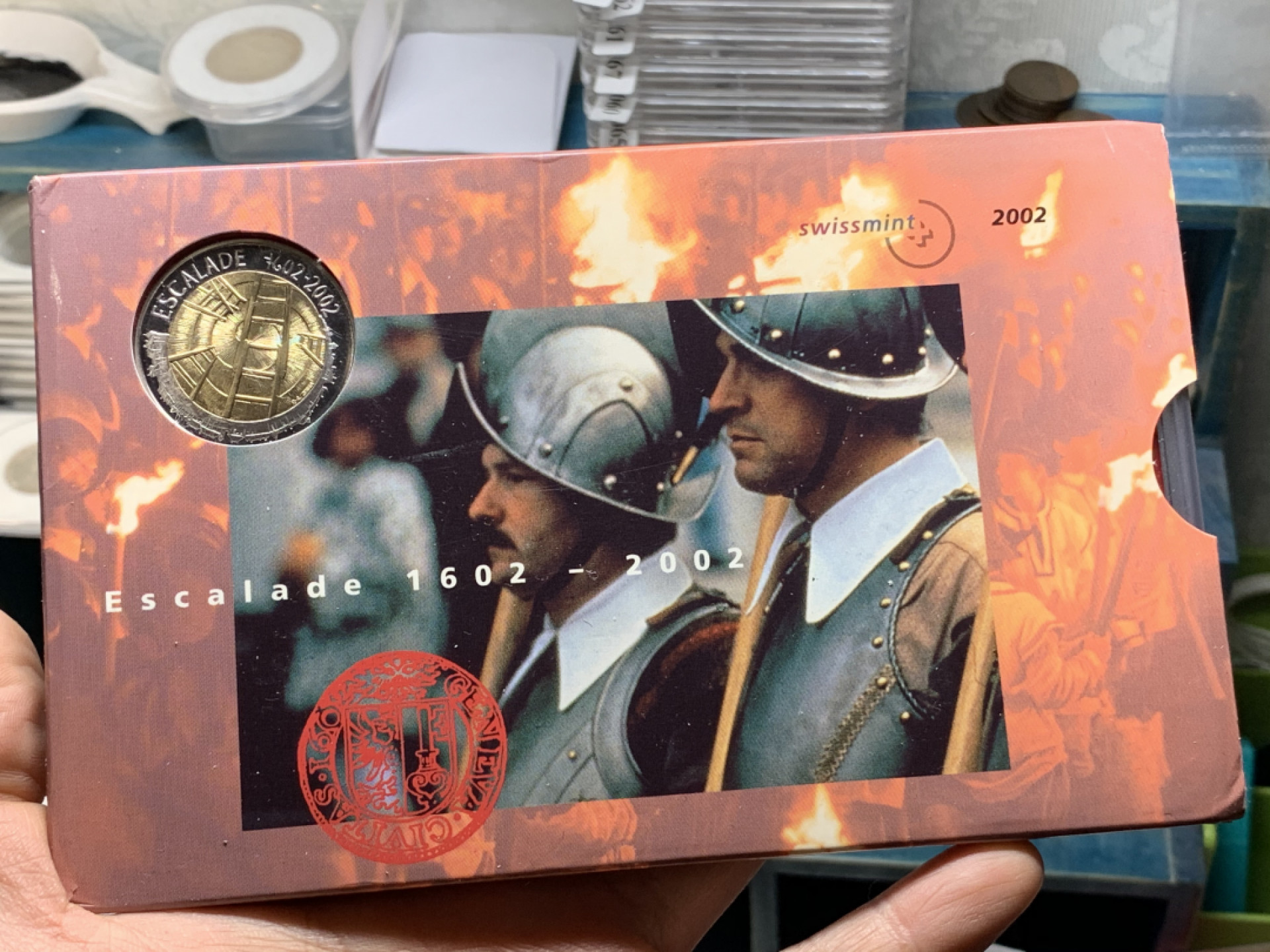 《竞宝斋》钱币微拍-第24场-本周日，周一2场连拍（全场顺丰包邮） 瑞士 2002年 少见 原装塑盒 全套9枚 带双金属 套币